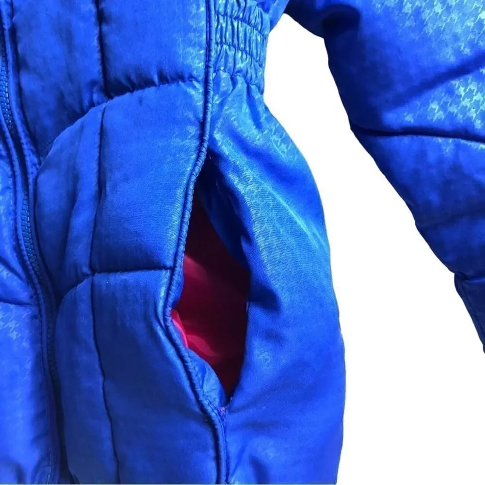 US Polo ASS Girls Blue Pink Puffer Jacket